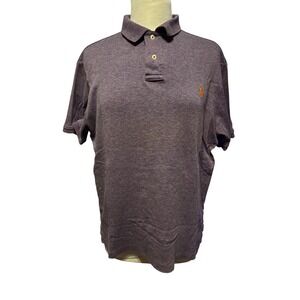 Ralph Lauren Polo Custom Fit Heathered Purple Short Sleeve Polo Shirt‎ Men's L